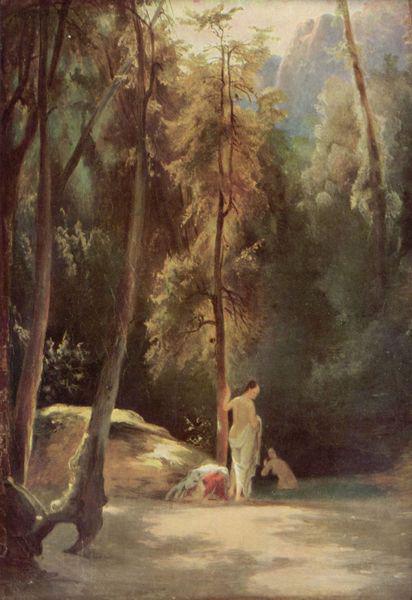Carl Blechen Badende im Park von Terni oil painting picture